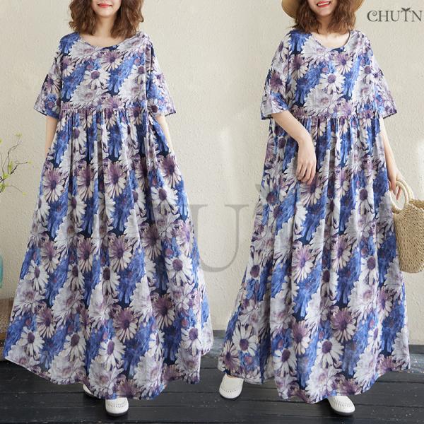 極美品✨️パラスパレス 上質リネン 小花柄 シャツワンピース ゆったり
