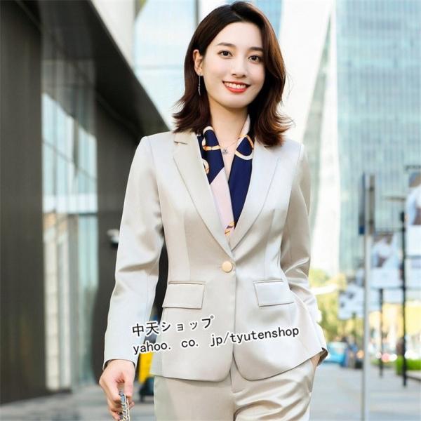 パンツスーツ 入学式入園式 スーツ 長袖ジャケット+ロングパンツ
