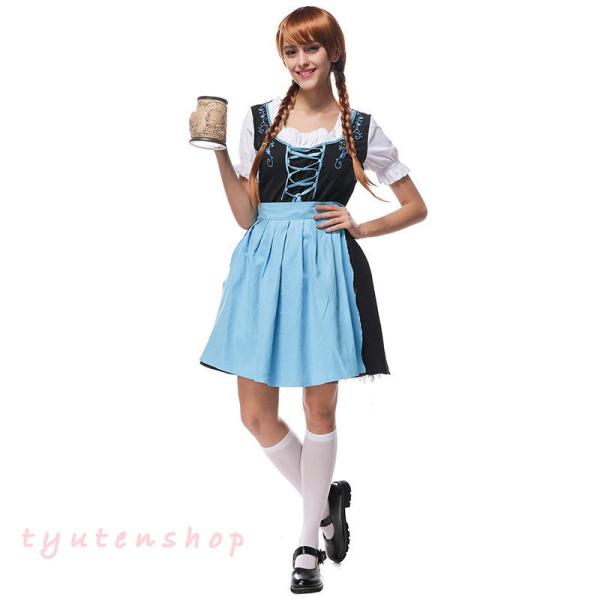 コスプレドイツ民族風ハロウィン メイド可愛い 衣装レディース 