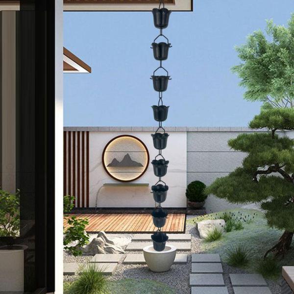 花型カップレインチェーン 39インチ スタイリッシュな多目的