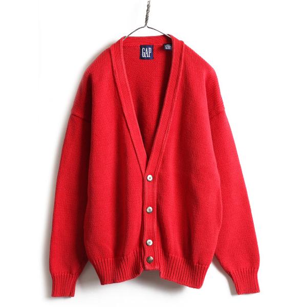 90s □ OLD GAP コットン ニット カーディガン ( メンズ L 程) 90年代