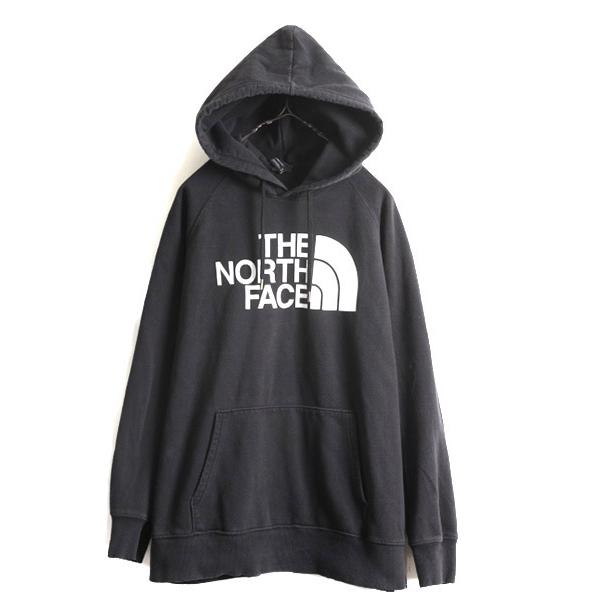 大きいサイズ XL 人気 黒 □ ノースフェイス プリント スウェット