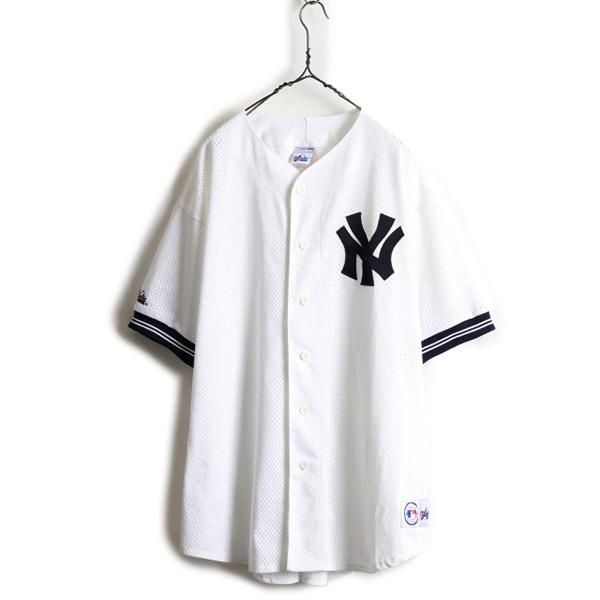 MLB ヤンキース ベースボール シャツ オフィシャル Majestic 美品-