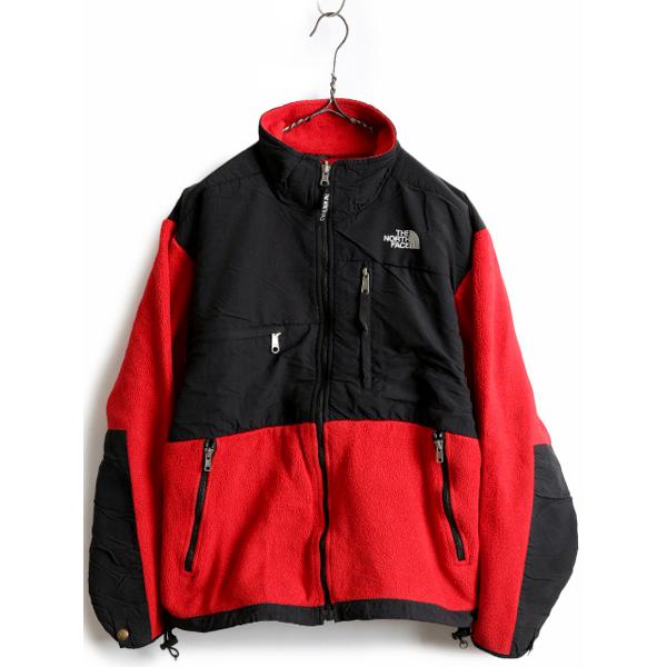 90s ノースフェイス デナリ ジャケット メンズ S / 90年代 オールド The North Face DENALI アウトドア フリース  ブルゾン 2トーン 赤 黒