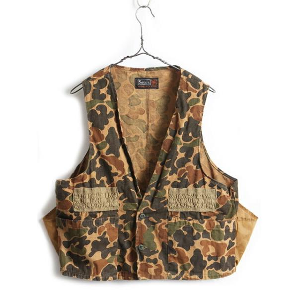 70s ビンテージ □ Sears シアーズ ダックハンター カモ コットン