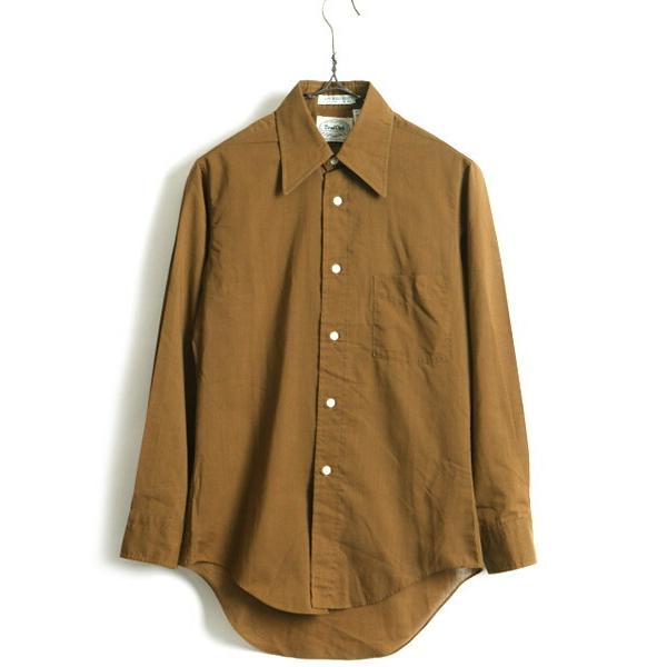 70 S ビンテージ Trad Club ポケット付き 長袖 シャツ メンズ 男性 M 古着 70年代 無地 長袖シャツ ブラウン 茶 薄手 無地シャツ F Jnd33y21n26 Master Plan 通販 Yahoo ショッピング