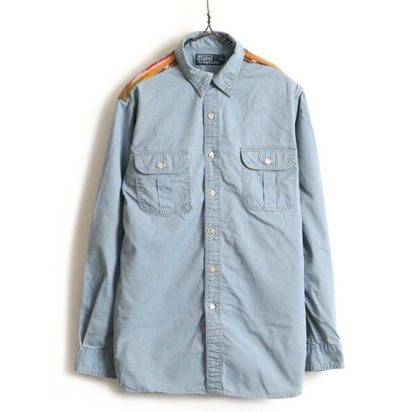 ビンテージ加工 □ POLO ポロ ラルフローレン ネイティブ 切替