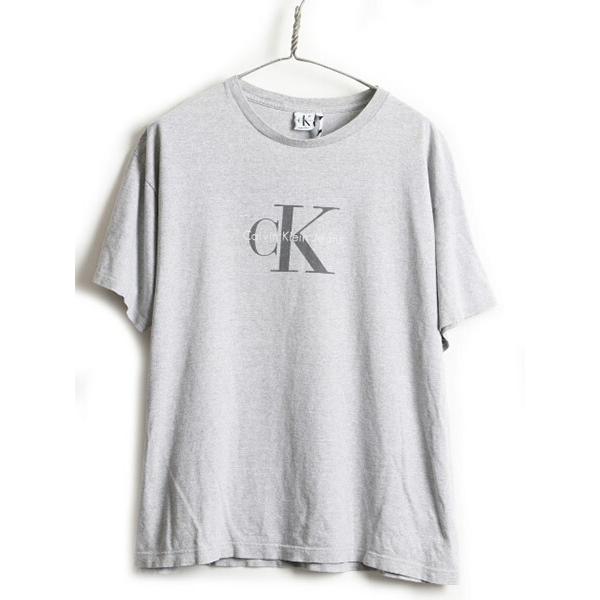 90's USA製 □ カルバンクライン ジーンズ CK ロゴ プリント 半袖 T