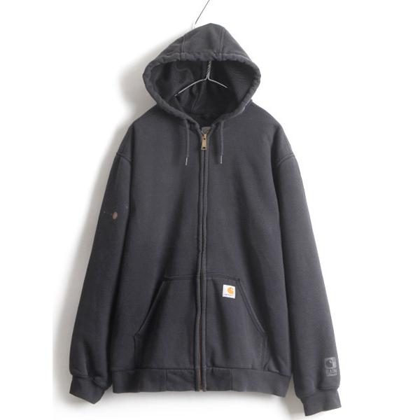 US企画 人気 黒 □ CARHARTT Rain Defender 裏サーマル フルジップ