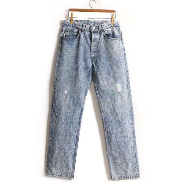 90s USA製 ■ リーバイス 501 ケミカルウォッシュ デニム パンツ ( メンズ 32 32 ) Levis 90年代 オールド クラッシュ  ジーンズ ジーパン