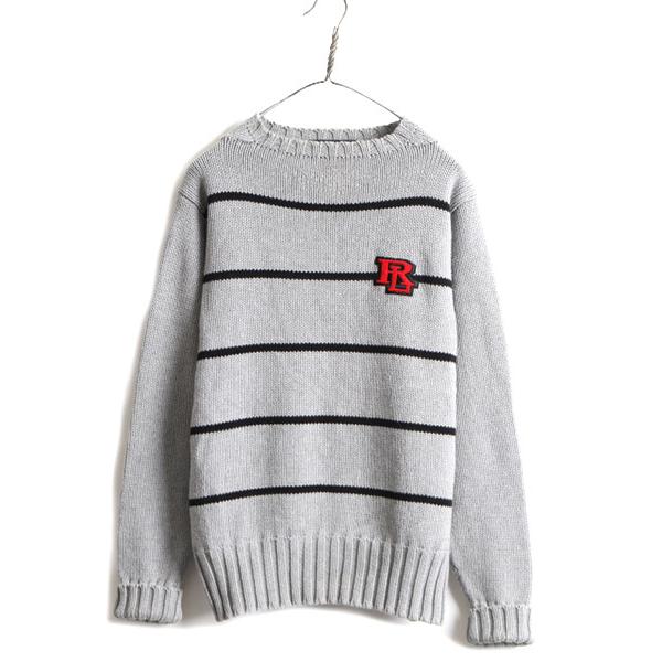 90s □ POLO SPORT ラルフローレン ボーダー 長袖 コットン ニット