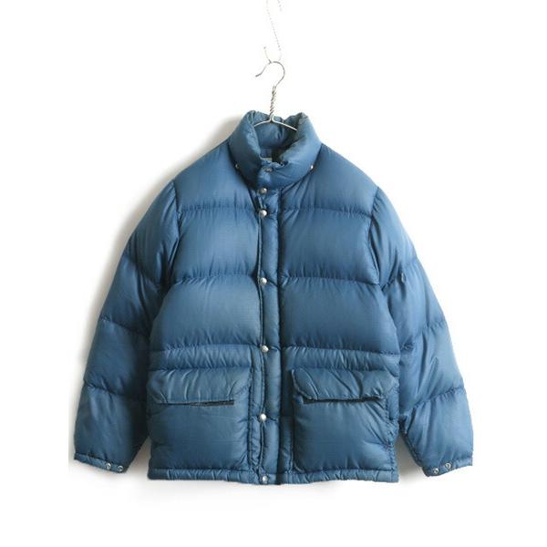 70s USA製 茶タグ 希少サイズ S ■ ノースフェイス フルジップ ダウン ジャケット ( 男性 メンズ ) 古着 The North Face  ビンテージ 難あり