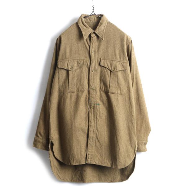 40 S ビンテージ マチ付き ウール 長袖 シャツ メンズ M 程 古着 40年代 ポケット付き オリーブ イギリス軍 ブリティッシュ アーミー I Jad19y22n01 Master Plan 通販 Yahoo ショッピング