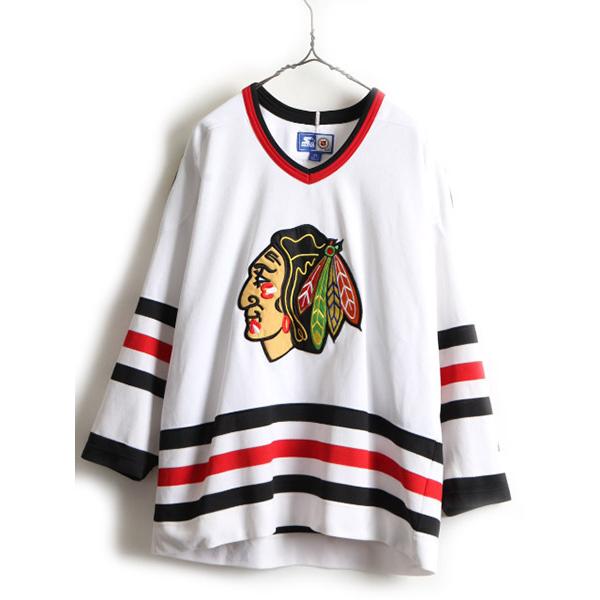 90s 大きいサイズ XL □ STARTER NHL シカゴ ブラックホークス