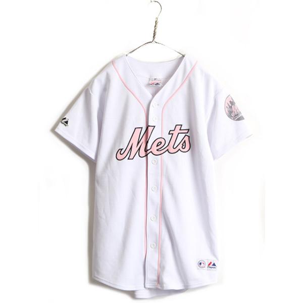 00s □ MLB オフィシャル Majestic ニューヨーク メッツ 半袖 ベース