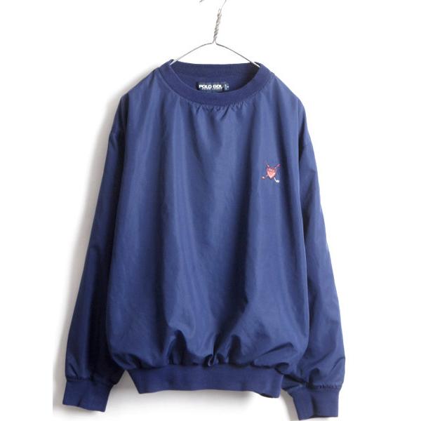 90s ■ POLO GOLF ラルフローレン ライナー付き プルオーバー ナイロン ジャケット ( メンズ L )古着 ポロ ゴルフ ウォームアップ  メッシュ