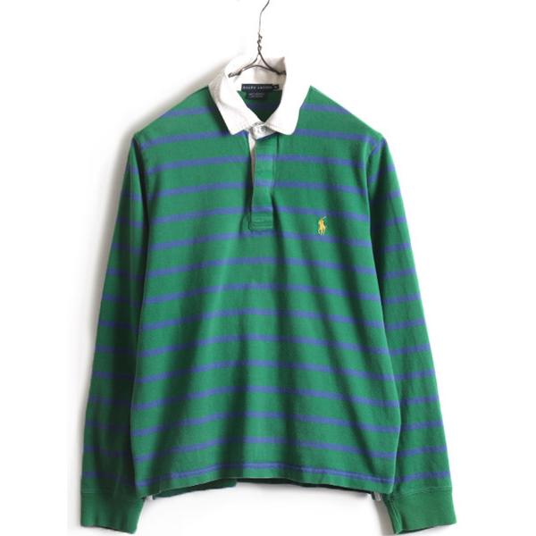 大きいサイズ XL □ ラルフローレン ボーダー 長袖 ラガーシャツ