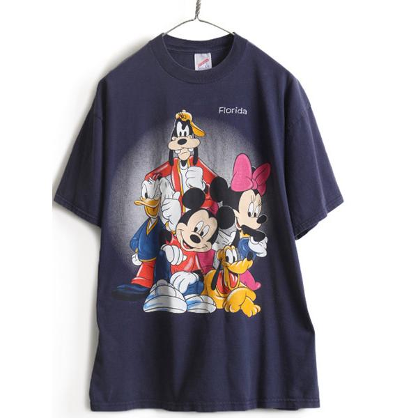 90s □ ディズニー オフィシャル プリント 半袖 Tシャツ ( メンズ