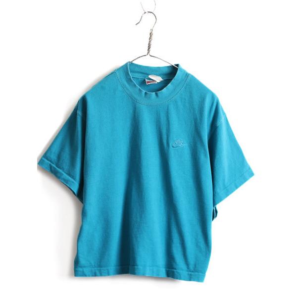 90s 初期 銀タグ □ NIKE スウォッシュ ロゴ刺繍 半袖 Tシャツ