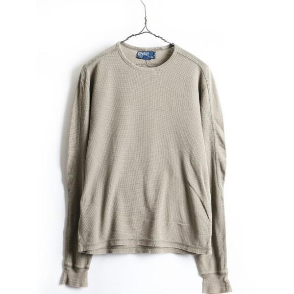 □ POLO ポロ ラルフローレン クルーネック コットン リネン サーマル