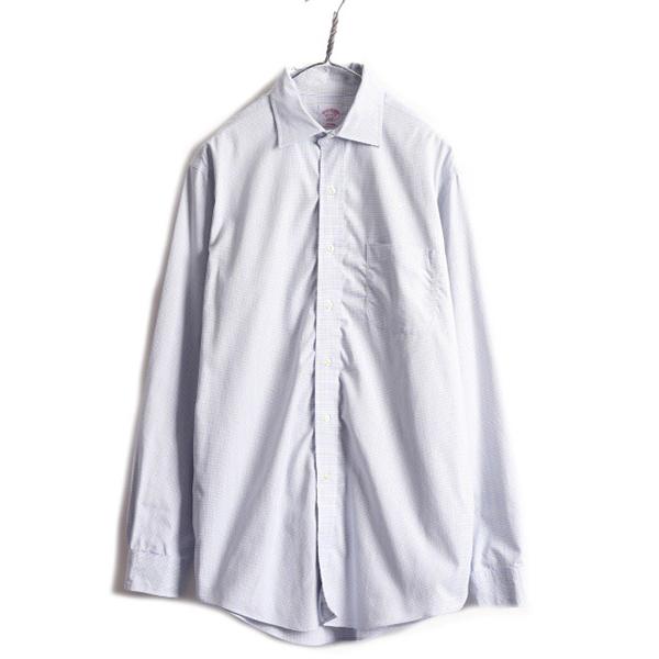 □ ブルックスブラザーズ 346 チェック 長袖 ドレス シャツ メンズ L