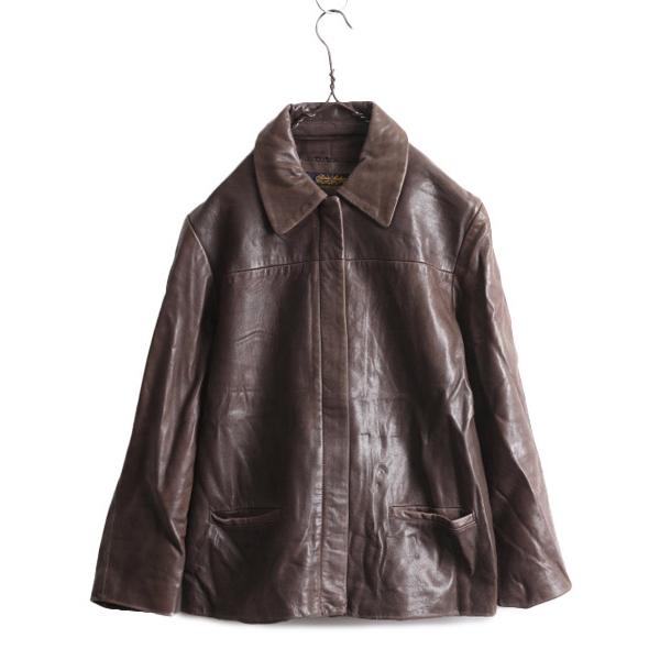 90s ブルックスブラザーズ 本革 ラム レザー ジャケット レディース M 