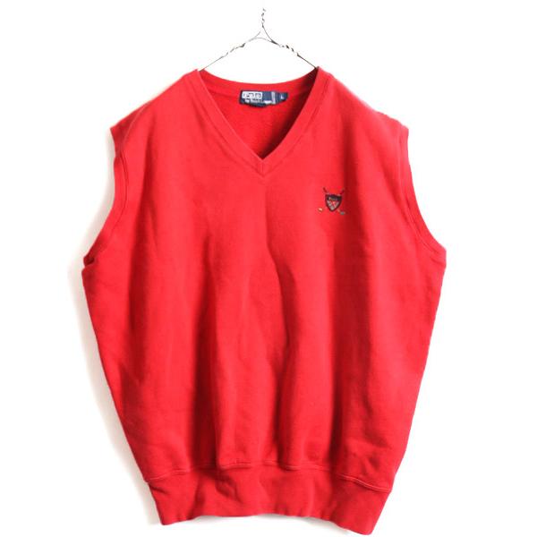 90s 初期 POLO GOLF □ ポロ ラルフローレン Vネック スウェット