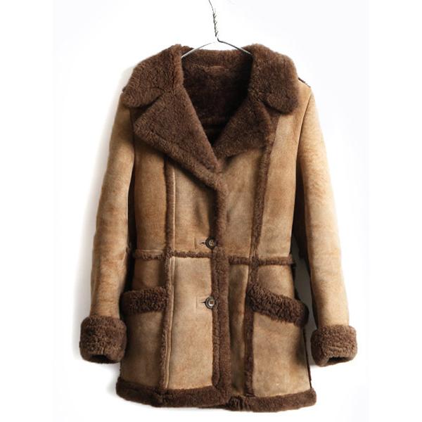 70s Usa製 ビンテージ シープスキン ムートン ランチ コート レディース M L 程 古着 本革レザー ジャケット 茶 パッチワーク 70年代 K Ocd30y21n03 Master Plan 通販 Yahoo ショッピング