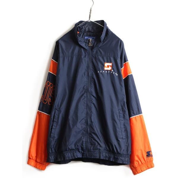 90s 大きいサイズ XXL □ STARTER カレッジ 刺繍 フルジップ ナイロン