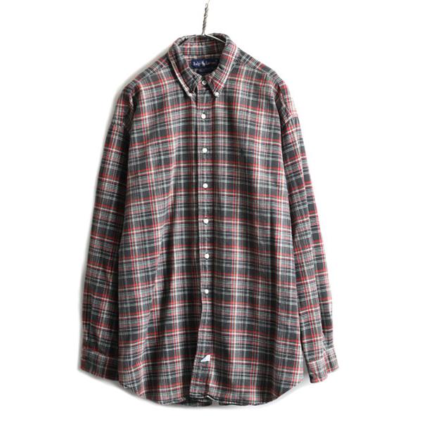 90s BIG SHIRT 大きいサイズ XL □ ラルフローレン チェック 長袖