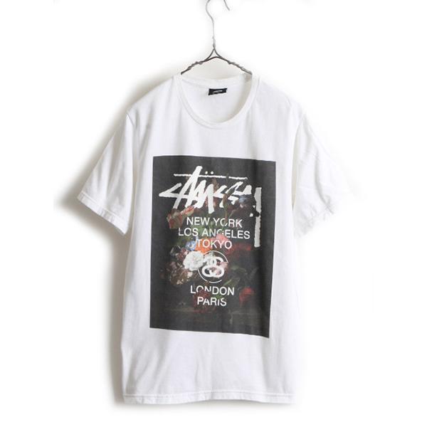 00s 希少サイズ S ■ ステューシー ワールドツアー プリント 半袖 Tシャツ ( メンズ ) 古着 00年代 STUSSY ロゴT プリントTシャツ オールド 00s 希少サイズ S ■ ステューシー ワールドツアー プリント 半袖 Tシャツ ( メンズ ) 古着 00年代 STUSSY ロゴT プリントTシャツ オールド