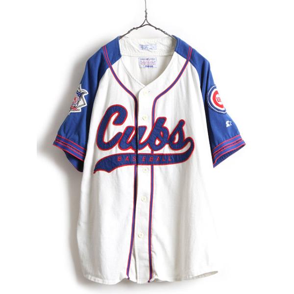 最大10%OFFクーポン 古着 MLB カブス ベースボールシャツ ゲームシャツ
