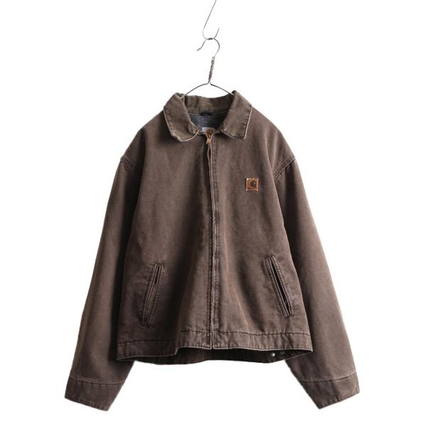 90s USA製 カーハート ダック ジャケット メンズ XL / 古着 90年代 オールド CARHARTT ワーク ブルゾン ブランケット  ライナー付き 廃盤 茶