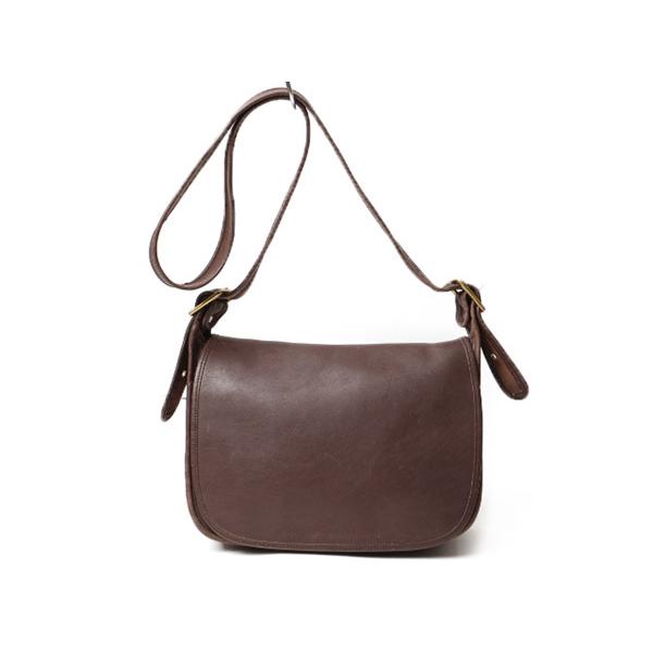 USA製 ■ オールド コーチ COACH 本革 レザー ショルダーバッグ 斜めがけ フラップショルダー レディース メンズ カウハイド ブラウン 茶