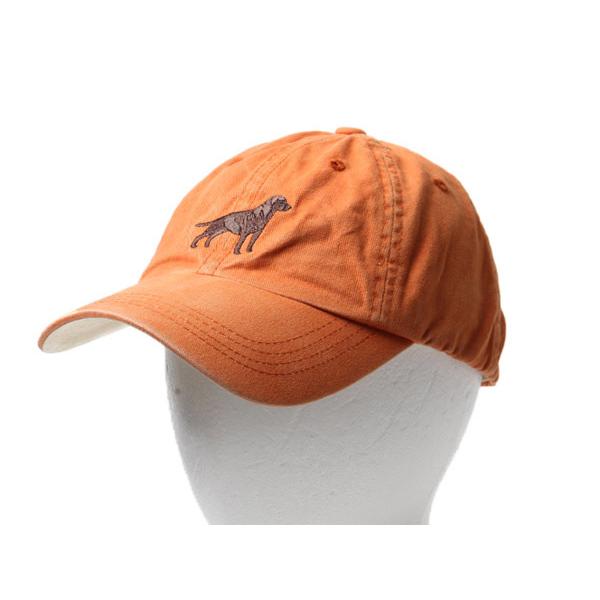 90s 00s オールド ■ ORVIS オービス 犬 刺繍 コットン ベースボールキャップ（ メンズ レディース フリーサイズ ) 古着 90年代  オレンジ