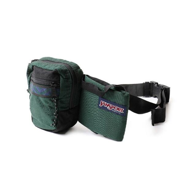 90's USA製 ■ JANSPORT ジャンスポーツ ナイロン ウエストポーチ ウエストバッグ 90年代 アメリカ製 ボディバッグ グリーン 緑  チロリアン