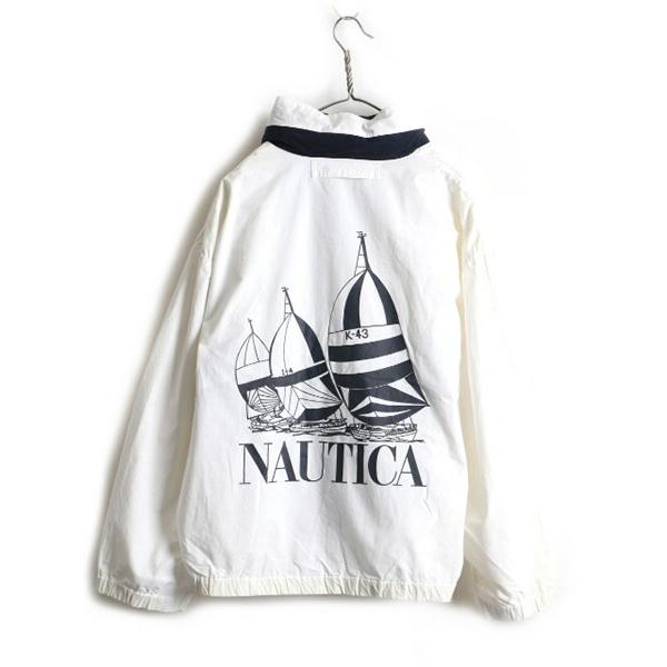 90's □ NAUTICA ノーティカ 収納 フード ライナー付き フルジップ