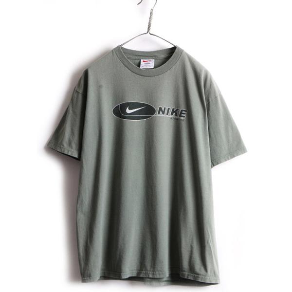 90s オールド □ NIKE ナイキ スウォッシュ ロゴ プリント 半袖 T