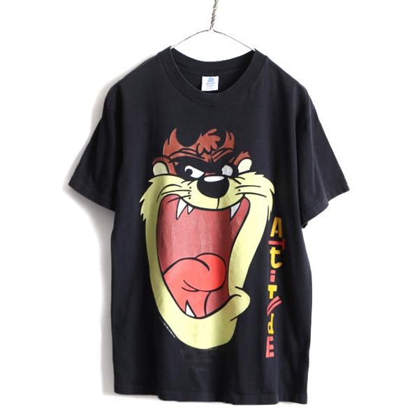 90s USA製 □ ワーナー タズマニアンデビル プリント 半袖 Tシャツ 