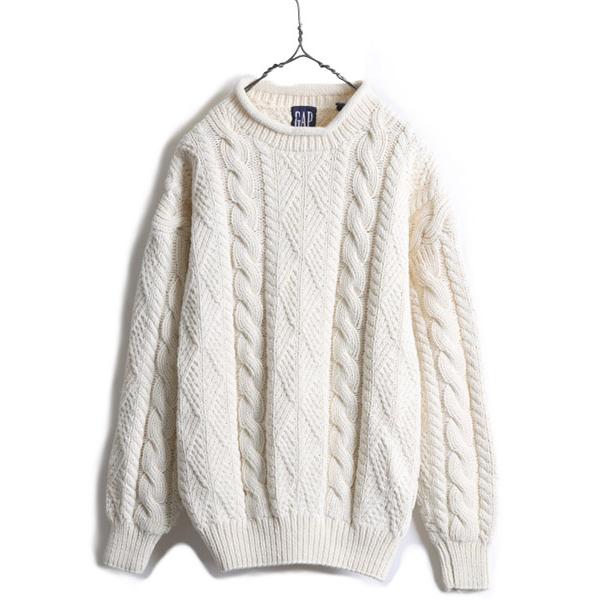 90s □ OLD GAP ロールネック ケーブル コットン 二ット セーター