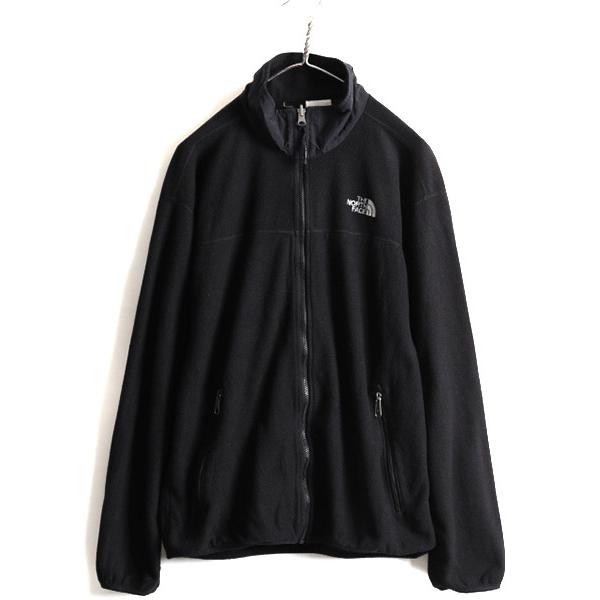 90s USA製 人気 黒 □ ノースフェイス フルジップ フリース ジャケット