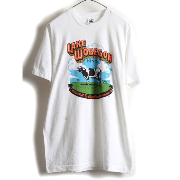 90s USA製 ★ ウシ アニマル プリント 半袖 Tシャツ ( メンズ L ) 古着 90年代 オールド 動物 シングルステッチ フルーツ プリントTシャツ 90s USA製 ★ ウシ アニマル プリント 半袖 Tシャツ ( メンズ L ) 古着 90年代 オールド 動物 シングルステッチ フルーツ プリントTシャツ