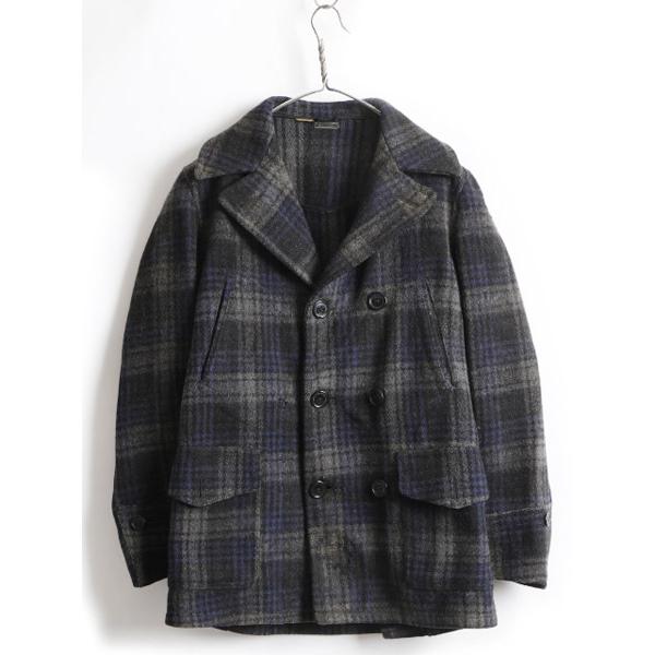 30's 40's ビンテージ ☆ チェック ウール ダブルブレスト マッキーノ
