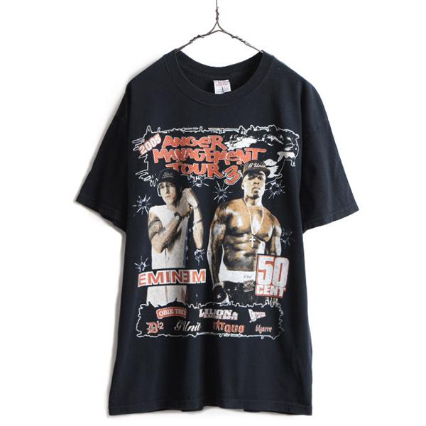 00s オールド ☆ EMINEM 50Cent 2005 ツアー プリント 半袖 Tシャツ