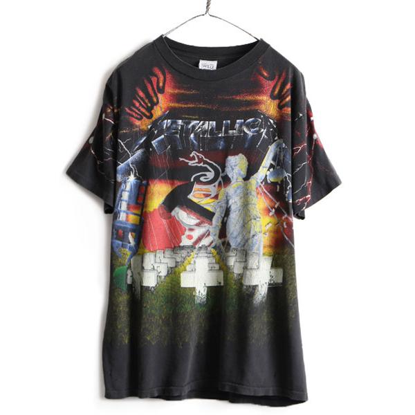 90's USA製 大きいサイズ XL ☆ METALLICA メタリカ 両面 総柄