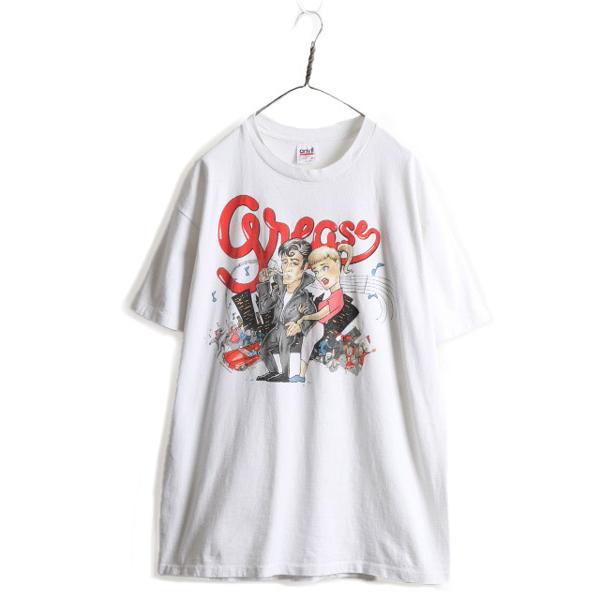 デッドストック 90s USA製 ☆ グリース プリント 半袖 Tシャツ