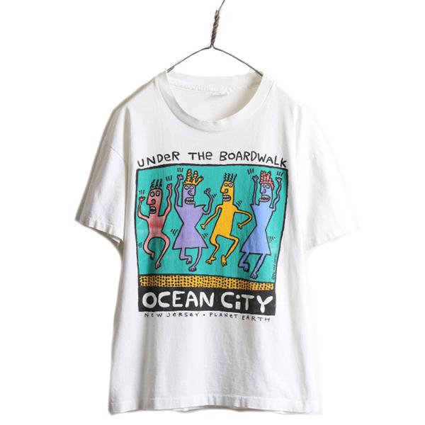 古着 ビンテージ 90s シンプル イラスト ホワイト ビックサイズ T