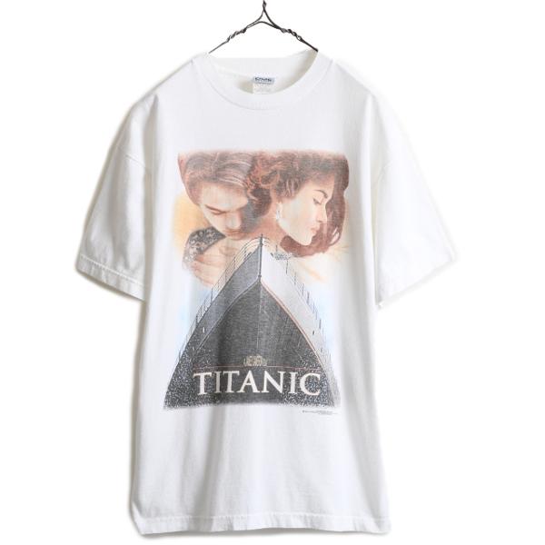 90s ☆ タイタニック プリント Tシャツ ( メンズ L ) 90年代 TITANIC