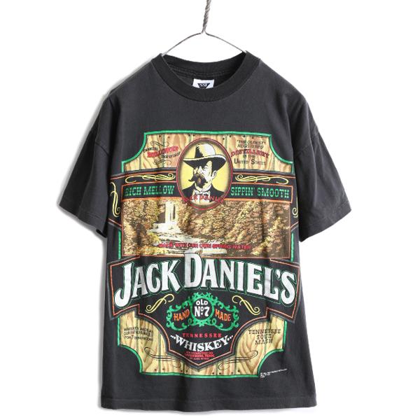 90s ☆ ジャック ダニエル 大判 プリント Tシャツ ( メンズ L ) 古着