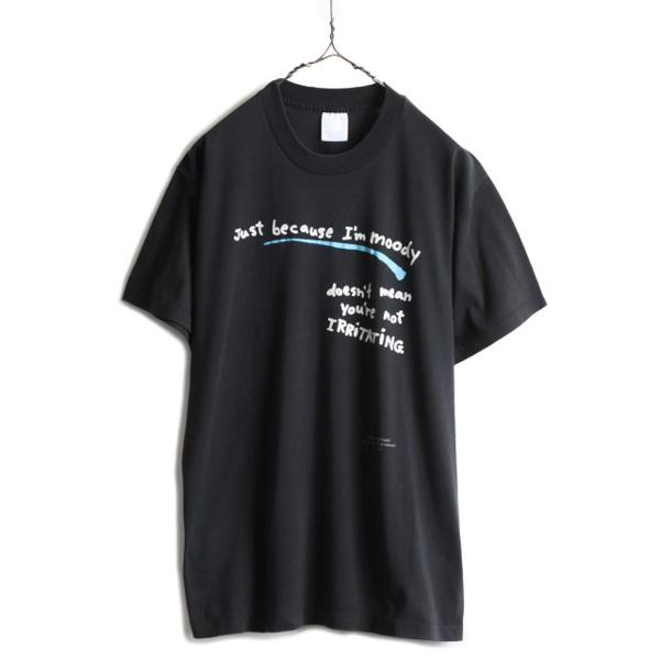 90s USA製 ☆ メッセージ プリント Tシャツ メンズ L / 古着 90年代